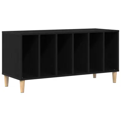 vidaXL Regal za ploče Črna Oreh 100x38x48 cm Inženirski les