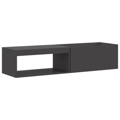 vidaXL Ognjišče s Shranjevanjem Drva Črno 160x45x35 cm Jeklo
