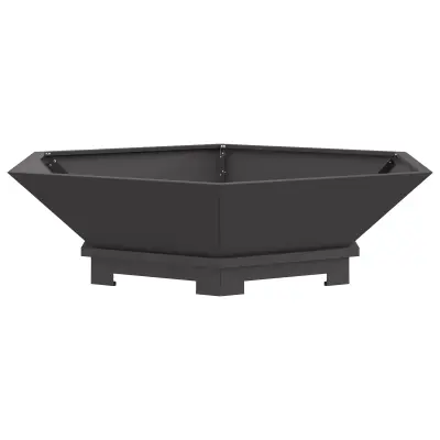 vidaXL Kamin Hexagonal Črna 100x100x28 cm Jeklo