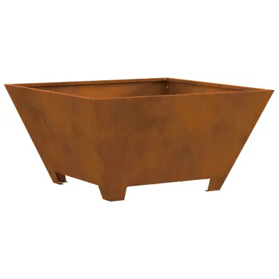 vidaXL Ognjišče Kvadrat 60x60x30 cm Iz vremensko odpornega jekla