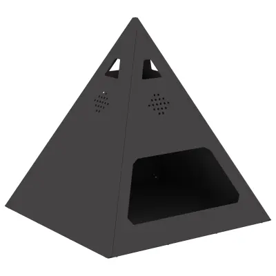 vidaXL Kamin Piramida Črna 50x50x51 cm Jeklo