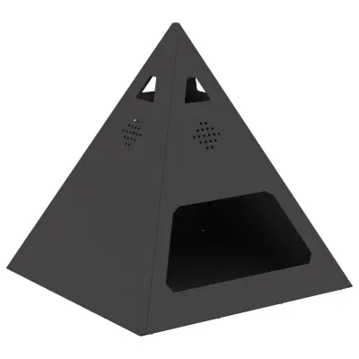 vidaXL Kamin Piramida Črna 50x50x51 cm Jeklo