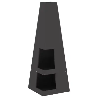 vidaXL Žar s prostorom za drv črn 35x35x100 cm jeklo