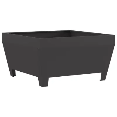 vidaXL Črno Kamnito Ognjišče Kvadratno 80x80x43 cm iz Jekla