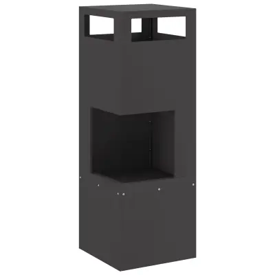 vidaXL Kvadratna Ognjišče Črna 35x35x100 cm Jeklo