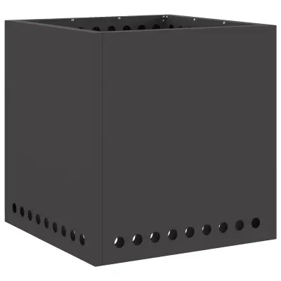 vidaXL Brezkadna ogenj na prostem kvadratna črna 48x48x50 cm jeklo