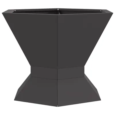 vidaXL Ognjišče šesterokotno črno 50x50x40 cm iz jekla