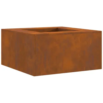 vidaXL Ognjišče Kvadratno 80x80x40 cm iz Vremensko Odporne Jeklene