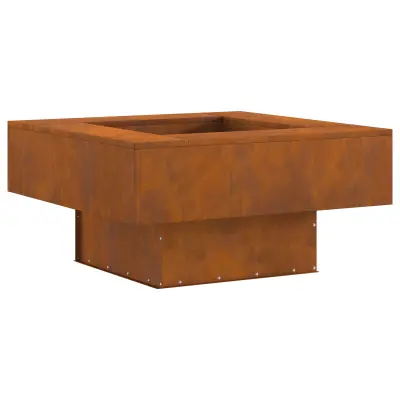vidaXL Kotel na ogenj Kvadrat 80x80x40 cm Oksidirano jeklo