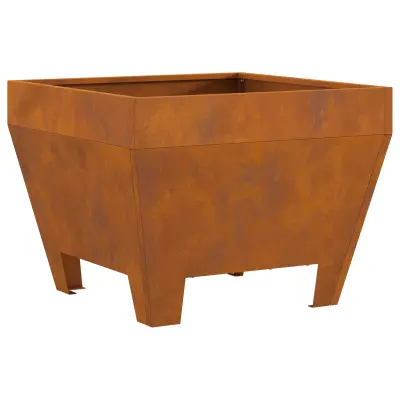 vidaXL Ognjišče Kvadrat 50x50x30 cm iz Cinkane Jekla