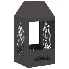 vidaXL Kamin za ogenj Črn 50x50x100 cm Jeklo