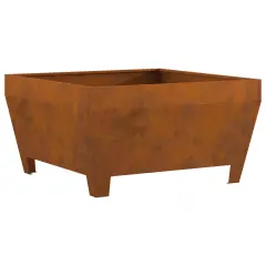 vidaXL Ognjišče Kvadrat 80x80x43 cm, odporna na vremenske vplive, iz jekla