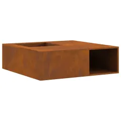 vidaXL Kamin z leseno shrambo 100x100x30 cm iz vremensko obstojne jeklene