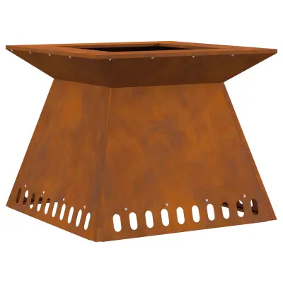 vidaXL Ogenj 60x60x50 cm vremensko obdelano jeklo