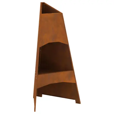 vidaXL Kamin piramida 50x45x95 cm iz vremensko odpornega jekla