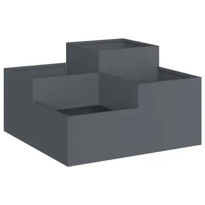 vidaXL Vrtni sadilnik 80x80x48 cm Antracit Jeklo