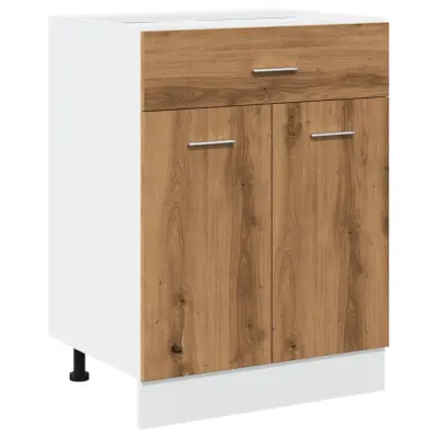 vidaXL Spodnja omarica s predalom “Lyon” artisan hrast 60x46x81,5cm