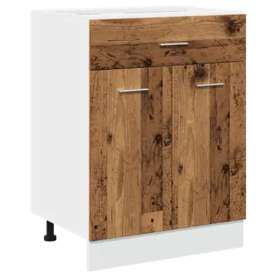 vidaXL Spodnja omarica s predalom “Lyon” starinski les 60x46x81,5cm