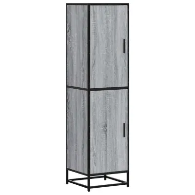 vidaXL Visoka omara siva sonoma 35,5x35x139 cm inž. les in kovina