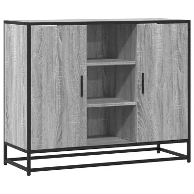 vidaXL Komoda siva sonoma 92x35x76 cm inženirski les
