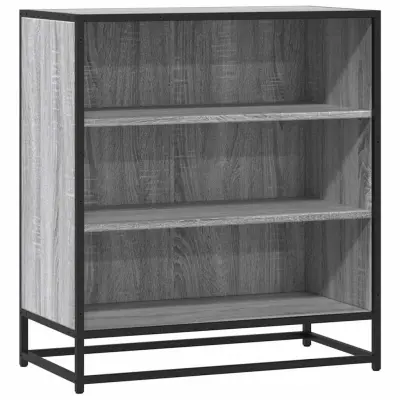 vidaXL Komoda siva sonoma 68x35x76 cm inženirski les in kovina