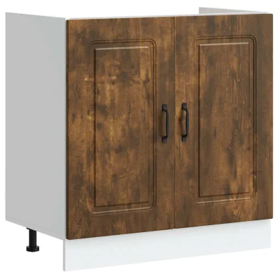 vidaXL Osnovna omarica za umivalnik Kalmar dimljen hrast 80x46x81,5cm