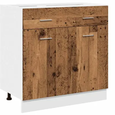 vidaXL Spodnja omarica s predalom “Lyon” starinski les 80x46x81,5cm