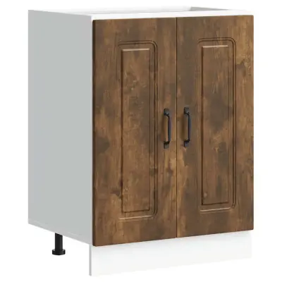 vidaXL Osnovna omarica za umivalnik Kalmar dimljen hrast 60x46x81,5 cm