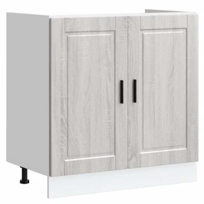 vidaXL Osnovna omarica za umivalnik Porto siva sonoma 80x46x81,5 cm