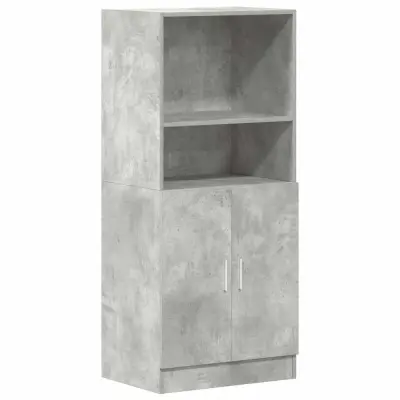 vidaXL Kuhinjska omarica betonsko siv 57x41,5x131,5 cm inž. les
