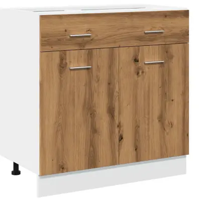 vidaXL Spodnja omarica s predalom “Lyon” artisan hrast 80x46x81,5cm