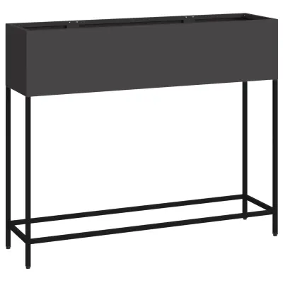 vidaXL Povišan vrtnarski korito 100x26x82 cm Črna jeklo