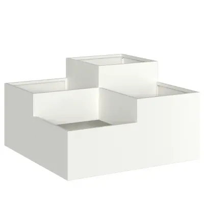 vidaXL Vrtni sadilnik 80x80x48 cm Bela Jeklo