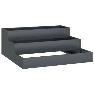 vidaXL Vrtno korito 3-tiers 90x90x35 cm Antracitno jeklo