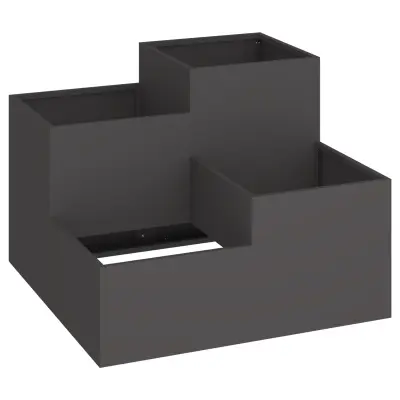 vidaXL Vrtni visoki gred 80x80x60 cm Črno jeklo