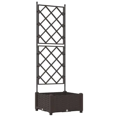 vidaXL Vrtni cvetlični lonček s pergolo Rjava 40x40x125,5 cm
