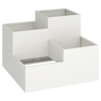 vidaXL Vrtni cvetlični zaboji 100x100x60 cm Belo jeklo