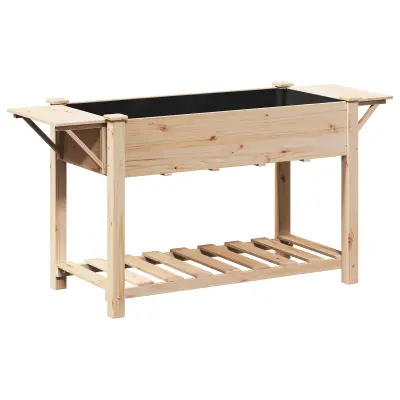 vidaXL Vrtna greda s policami 155x59x76 cm iz trde borovine
