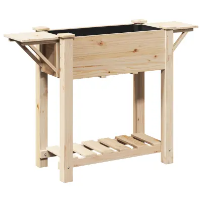 vidaXL Vrtni cvetlični lonček s policami 111x37x76 cm Iz trdega bora