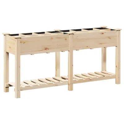 vidaXL Vrtni zasadni posod z mrežami 161x43x76 cm Trden bor