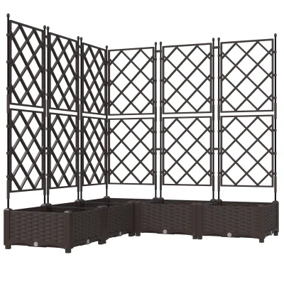 vidaXL Vrtna greda s tresljo 5 kosov Rjava 120x120x125,5 cm