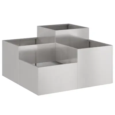 vidaXL Vrtni cvetlični koritnik 80x80x48 cm iz nerjavečega jekla