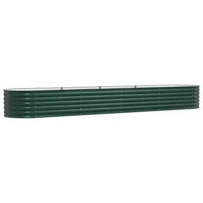 vidaXL Vrtna Povišana Postelja Zelena 400x80x44 cm Galvanizirano Jeklo