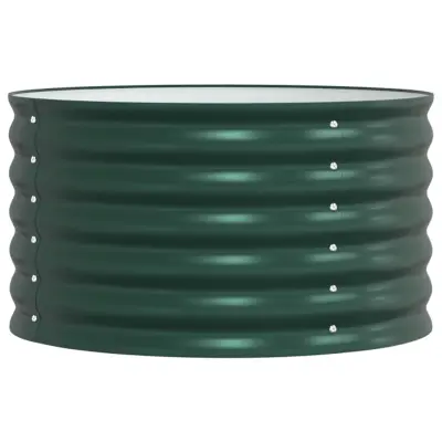 vidaXL Vrtna povišana greda Zelena 80x80x44 cm Galvanizirano jeklo