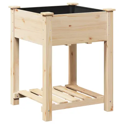 vidaXL Vrtna posoda s polico 60x60x76 cm iz trde borovine