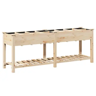 vidaXL Vrtna korita s mrežami 203x53x76 cm Trden les bor