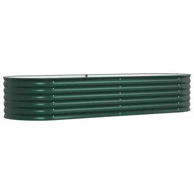 vidaXL Vrtna Povišana Greda Zelena 240x80x44 cm Galvanizirano Jeklo