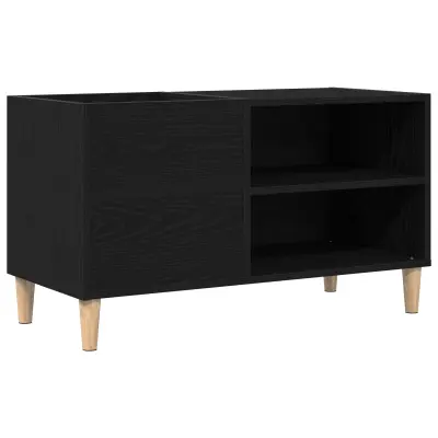 vidaXL Kabinet za plošče Črne in naravne barve 84,5x38x48 cm Izdelano iz inženirskega lesa