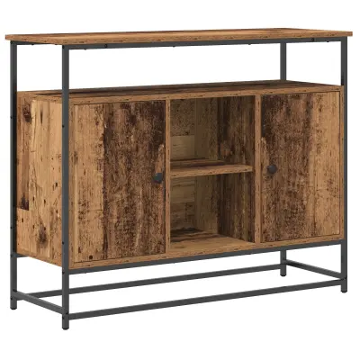 vidaXL Stranska omara Stare les 100x35x80 cm Umetni les in Jeklo