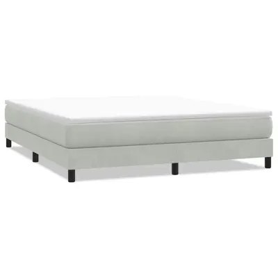 vidaXL Box spring postelja brez vzmetnico svetlo siva 180x210 cm žamet